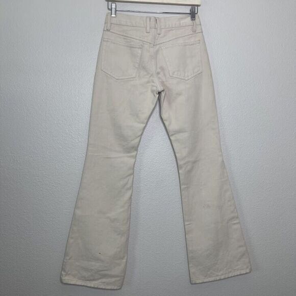 Brandy Melville Jeans Galt Small 26 Flared Cream Bootcut 100% Cotton Denim NEW - Picture 14 of 14
